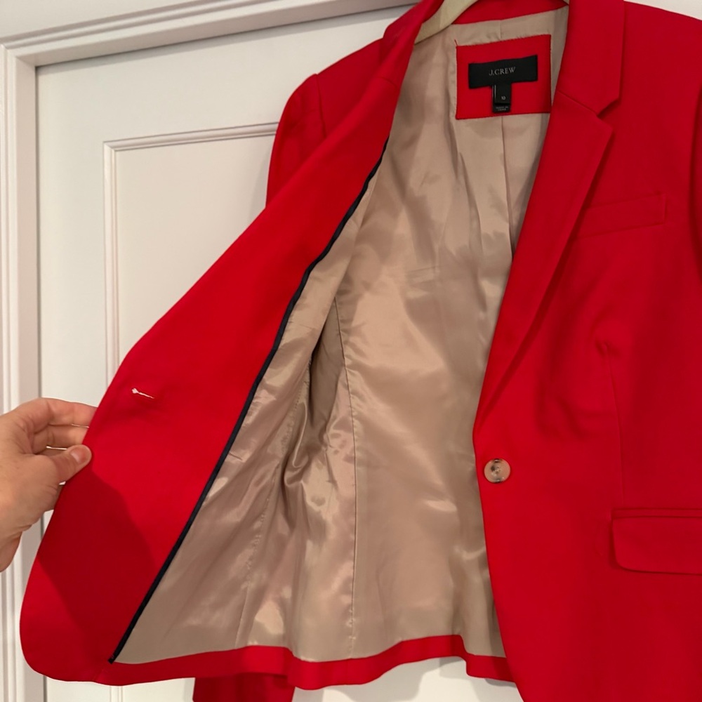 J. Crew Red Single-Button Tailored Blazer - Picture 5 of 7